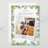Pet Dog Photo Naughty of Nice Custom Christmas Feestdagenkaart (Voorkant / Achterkant)