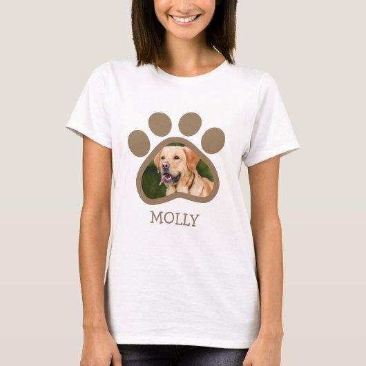 Pet Dog Photo Paw Print T-shirt (Voorkant)