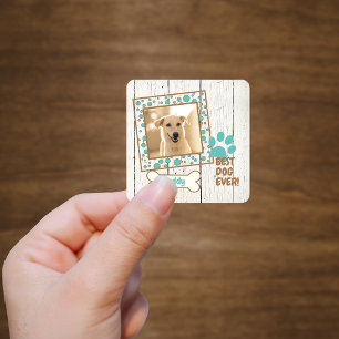 Pet Dog Photo Scrapbook Vierkante Sticker