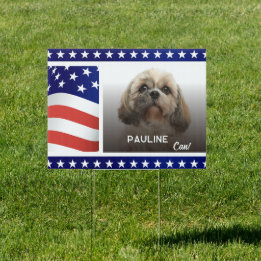 Pet Dog Photo USA President Verkiezing 2024 Custom Tuinbord