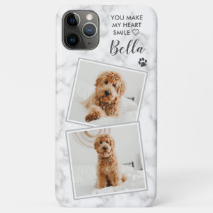 Pet Dog Photo You Make My Heart Smile Marble Case-Mate iPhone Case