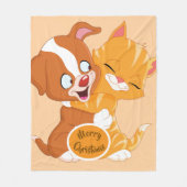 Pet Dog Schattigee Puppy Omhels Knuffel Fleece Deken (Voorkant)