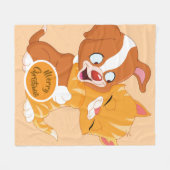 Pet Dog Schattigee Puppy Omhels Knuffel Fleece Deken (Voorkant (Horizontaal))