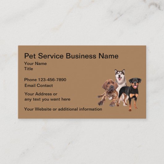 Pet Dog Services Simple Visitekaartje (Voorkant)
