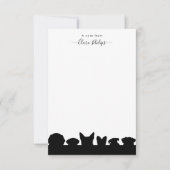 Pet dog silhouettes note card met naam bedankkaart (Voorkant)