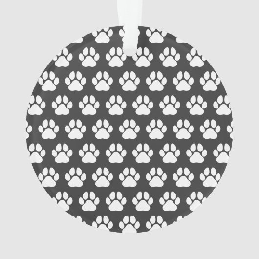 Pet Dog Simple Paw Print Custom Name Photo Ornament (achterkant)