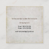Pet Dog Sitter Sitting Services Business Vierkante Visitekaartje (Achterkant)