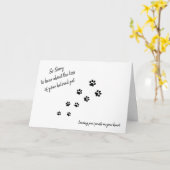 Pet Dog Sympathiakaart met pootafdrukken en citaat Kaart (Gele Bloem)