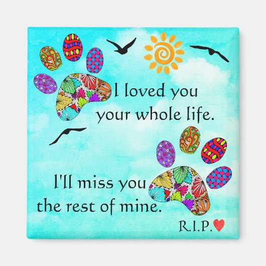 Pet Dog Sympathie Memorial Magnet (Voorkant)