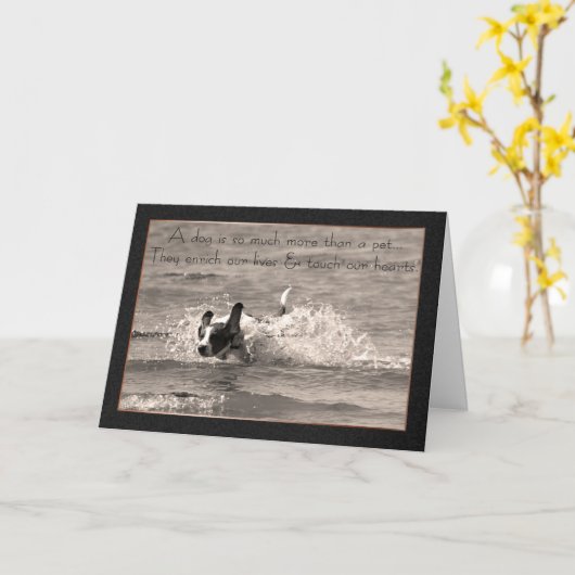 Pet Dog Sympathy Card - Raak ons hart aan Kaart (Gele Bloem)