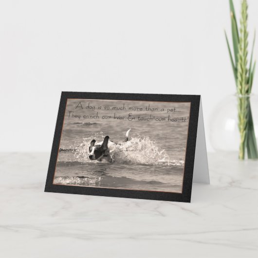 Pet Dog Sympathy Card - Raak ons hart aan Kaart (Voorkant)