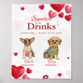 Pet Dog Valentine Signature Drink wedding sign Poster (Voorkant)