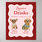 Pet Dog Valentine Signature Drink wedding sign Poster (Voorkant)