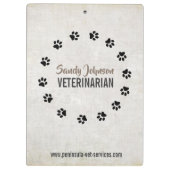 Pet Dog VETERINARIAN Groomboarding Klembord (Achterkant)