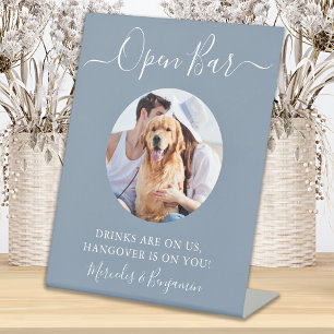 Pet Dog Weddenschap Open Bar Stusty Blue Aangepast Reclamebord Met Voetstuk