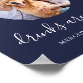 Pet Dog Wedding Open Bar - Aangepast marineblauw Poster (Hoek)