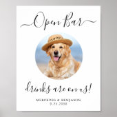 Pet Dog Wedding Open Bar - Aangepaste Drinken op o Poster (Voorkant)