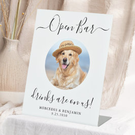 Pet Dog Wedding Open Bar - Aangepaste Drinken op o Reclamebord Met Voetstuk