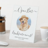 Pet Dog Wedding Open Bar - Aangepaste Drinken op o Reclamebord Met Voetstuk (Insitu)