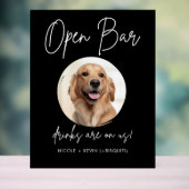 Pet Dog Wedding Open Bar Drinken Cocktail Zwart Acryl Bord (Neutraal)