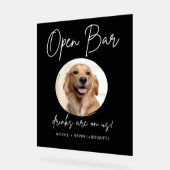 Pet Dog Wedding Open Bar Drinken Cocktail Zwart Acryl Bord (Hoek)