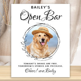 Pet Dog Wedding Open Bar Drinken Poster