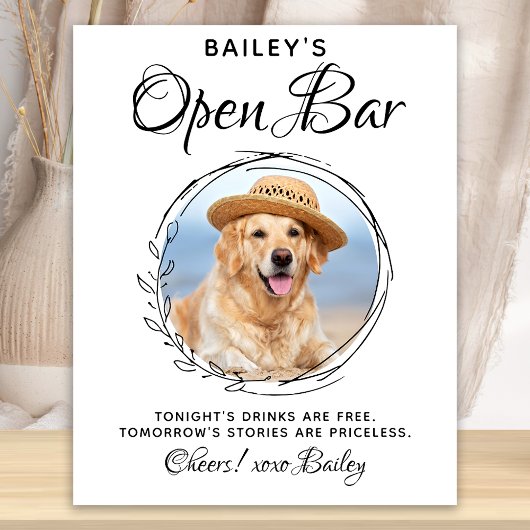Pet Dog Wedding Open Bar Drinken Poster