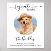 Pet Dog Wedding Signature Cocktail Custom Photo Poster (Voorkant)