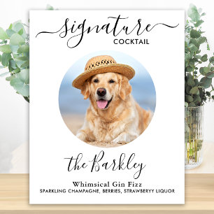 Pet Dog Wedding Signature Cocktail Custom Photo Poster