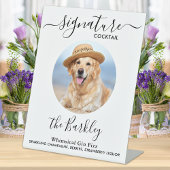 Pet Dog Wedding Signature Cocktail Custom Photo Reclamebord Met Voetstuk