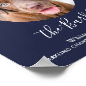 Pet Dog Wedding Signature Cocktail Navy Blue Poster (Hoek)