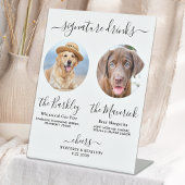 Pet Dog Wedding Signature Drink Aangepaste fotobal Reclamebord Met Voetstuk