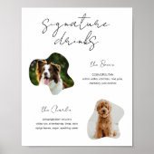 Pet Dog Wedding Signature Drinken Aangepast 2 Foto Poster (Voorkant)