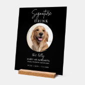 Pet Dog Wedding Signature Drinken Cocktail Bar Acryl Bord (Hoek)