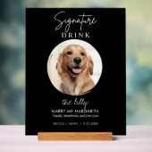 Pet Dog Wedding Signature Drinken Cocktail Bar Acryl Bord (Neutraal)