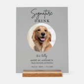 Pet Dog Wedding Signature Drinken Cocktail Bar Acryl Bord (Voorkant)