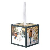 Pet Dogs Joy to the Word 3 Foto Cube Ornament (Achter hoekig)