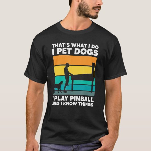 Pet Dogs Play Pinball Machine Gamer Retro Arcade G T-shirt (Voorkant)