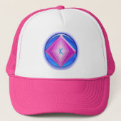 Pet - Drie dimensionaal embleem in roze en blauw (Voorkant)
