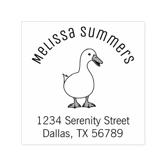 Pet Duck Goose Arch Adres 2 Zelfinktende Stempel (Design)