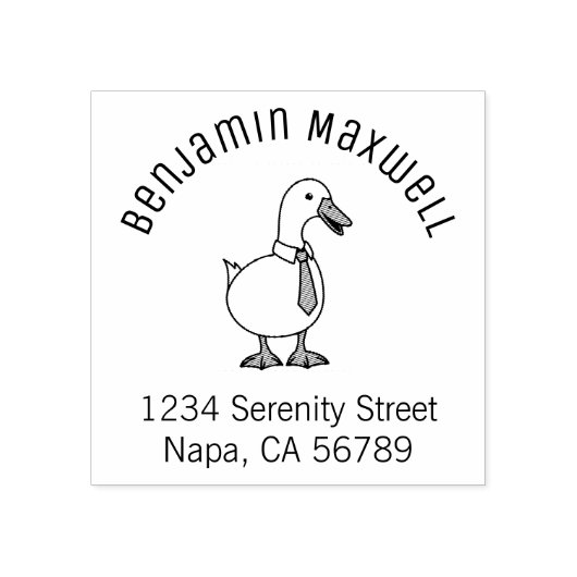 Pet Duck Goose Necktie Arch Address Rubberstempel (Afrduk)