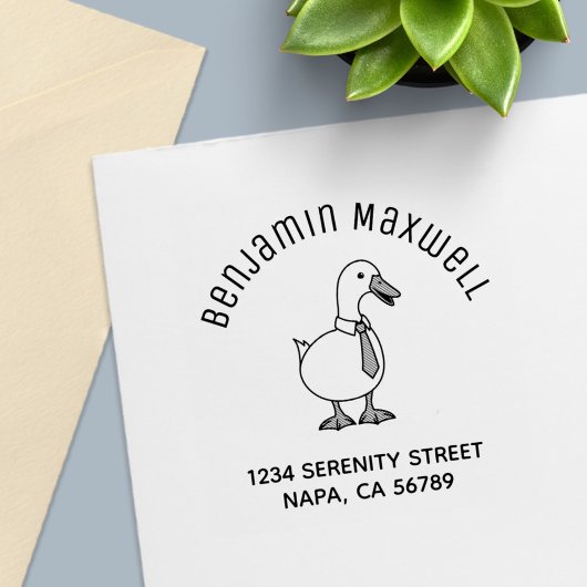 Pet Duck Goose Necktie Arch Address Zelfinktende Stempel