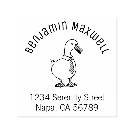 Pet Duck Goose Necktie Arch Address Zelfinktende Stempel (Design)