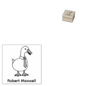Pet Duck Goose Necktie Custom Name 1x1 Rubberstempel (Gestempeld)