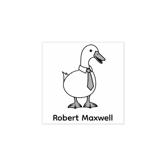 Pet Duck Goose Necktie Custom Name 1x1 Rubberstempel (Afrduk)