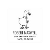 Pet Duck Goose Necktie Return Address Rubberstempel (Afrduk)