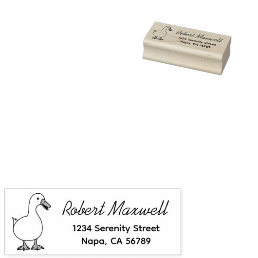 Pet Duck Goose Return Address 2 Rubberstempel (Gestempeld)