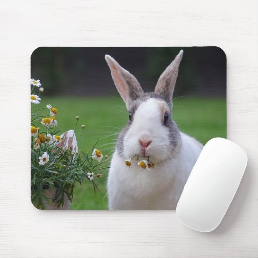 Pet Dutch Bunny Rabbit met Flowers Muismat (Met muis)