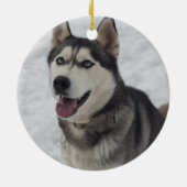 Pet EERSTE CHRISTMAS Red Buffalo Check Personated Keramisch Ornament (Achterkant)