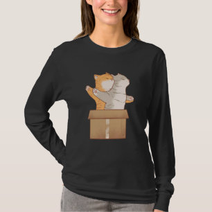 Pet-eigenaars klittenbruin grijs gehakt in doos t-shirt